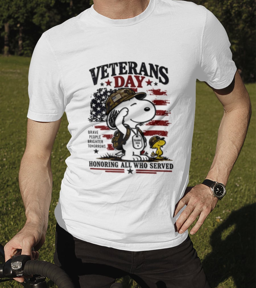 Snoopy Woodstock Veterans Day Some Gave All Peanuts Always Remember T-Shirt