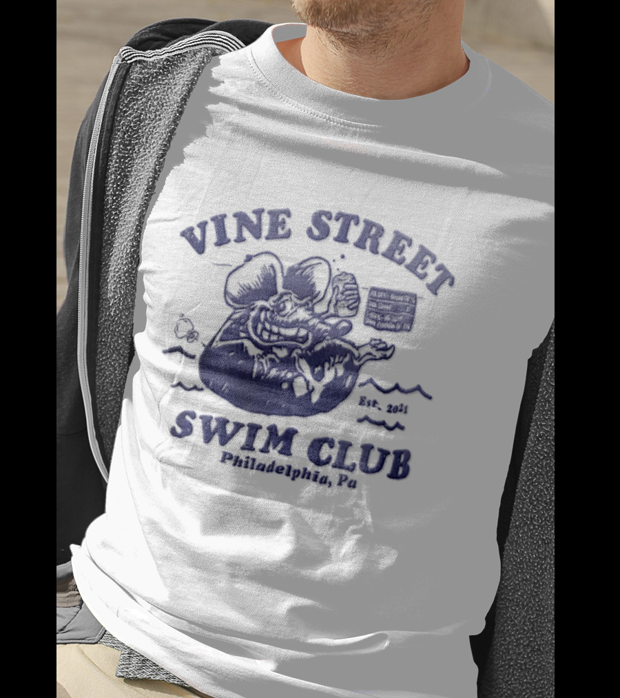 Vine Street Swim Club Philadelphia PA 2021 Rat Floating T-Shirt