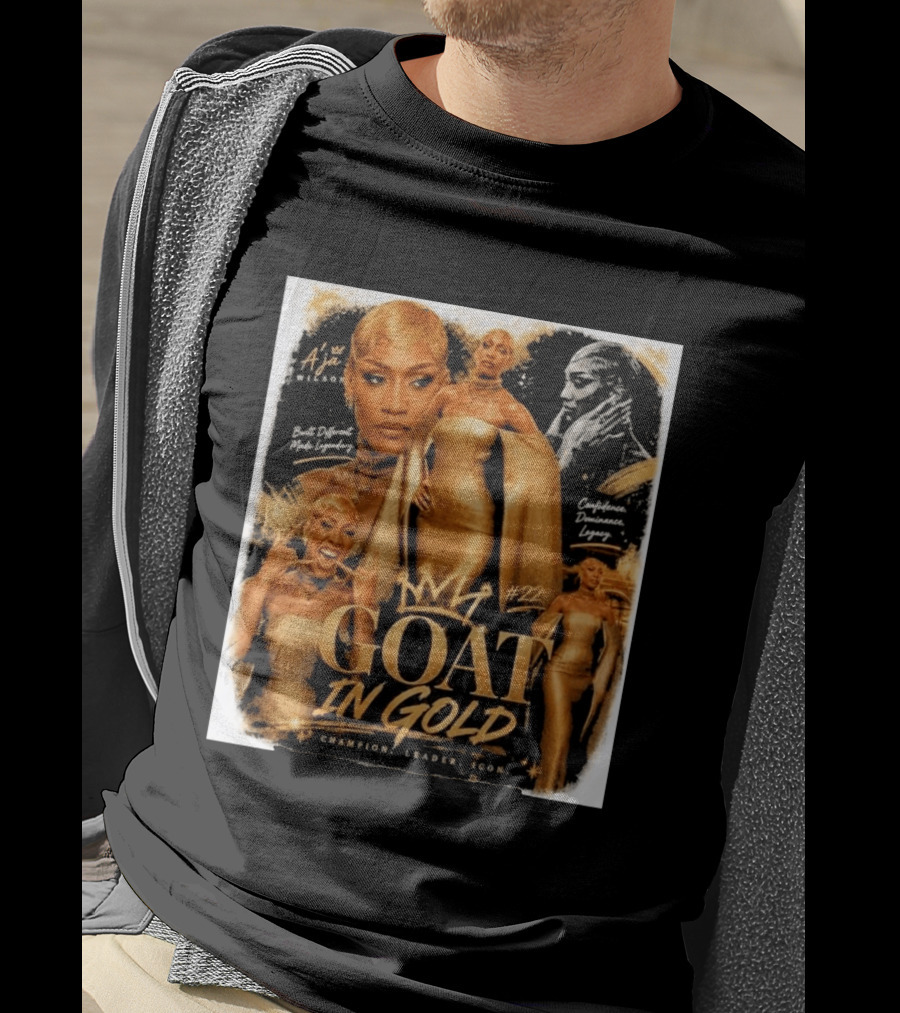 A'ja Wilson GOAT In Gold Confidence Dominance Legacy Champion Leader T-Shirt