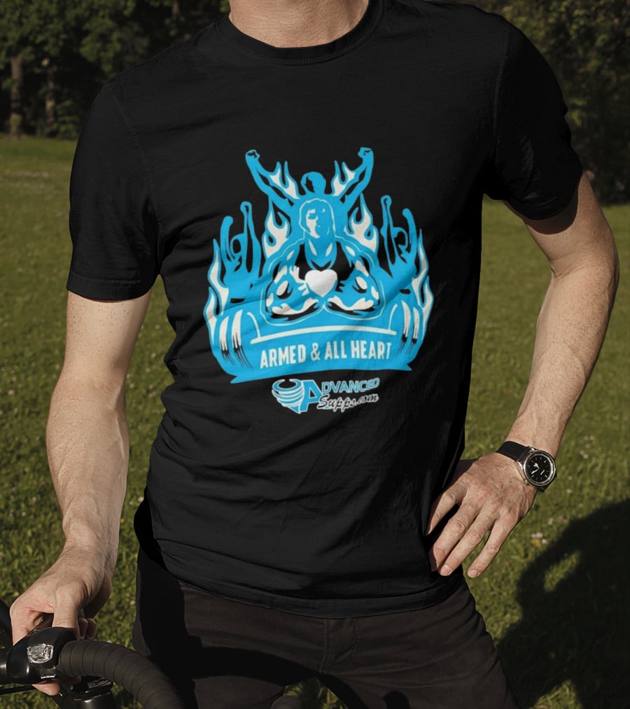 Armed & All Heart Advanced Supps Bodybuilding Fitness Motivation T-Shirt