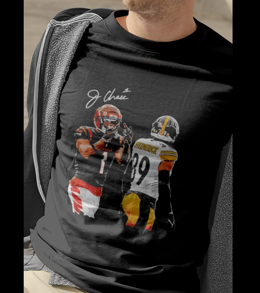 Ja'Marr Chase Vs Minkah Fitzpatrick Cincinnati Bengals Pittsburgh Steelers Football Matchup T-Shirt