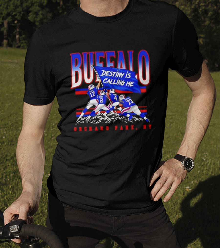 Buffalo Destiny Is Calling Me Allen Bass Cook Dawkins Orchard Park NY T-Shirt