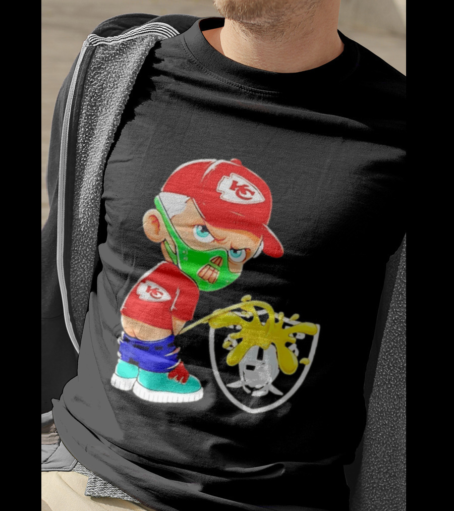 Kansas City Chiefs Fan Cartoon Rivalry With Las Vegas Raiders T-Shirt