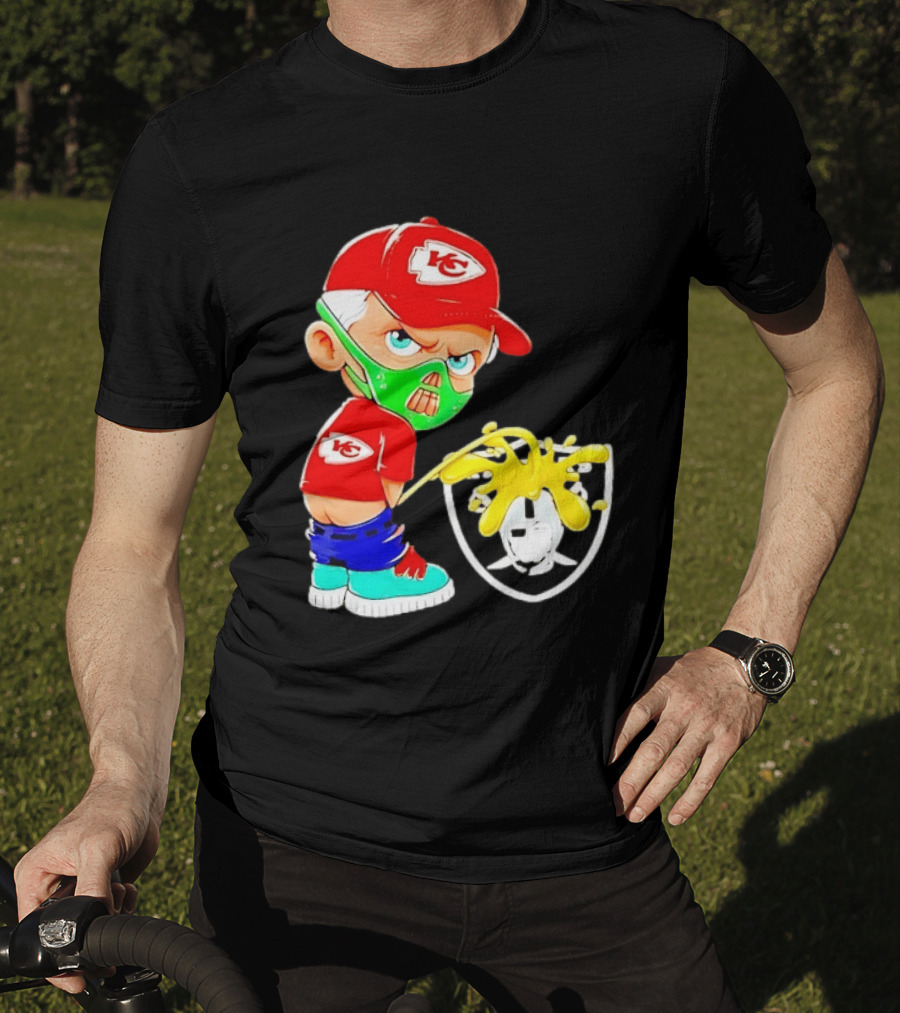 Kansas City Chiefs Fan Cartoon Rivalry With Las Vegas Raiders T-Shirt