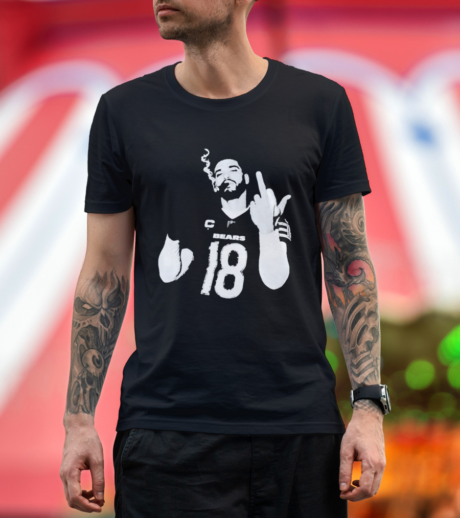 Chicago Bears 18 Player Cigar Beer Gesture Sports Fan T-Shirt
