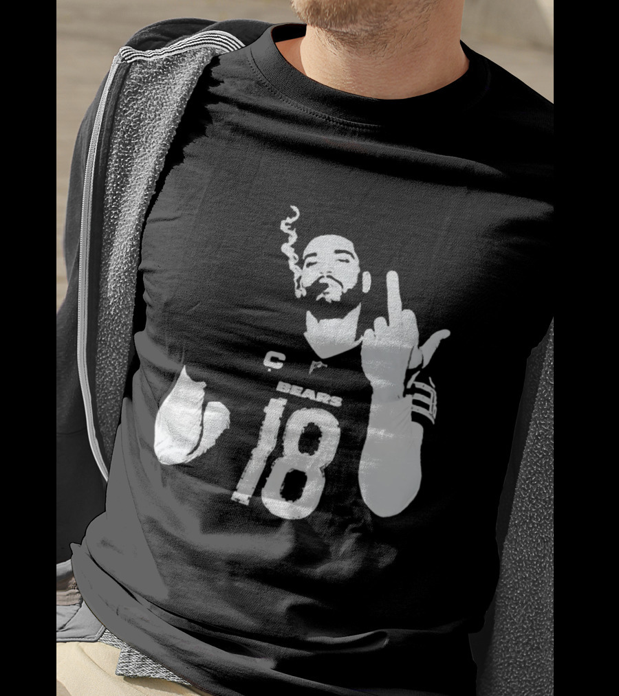 Chicago Bears 18 Player Cigar Beer Gesture Sports Fan T-Shirt