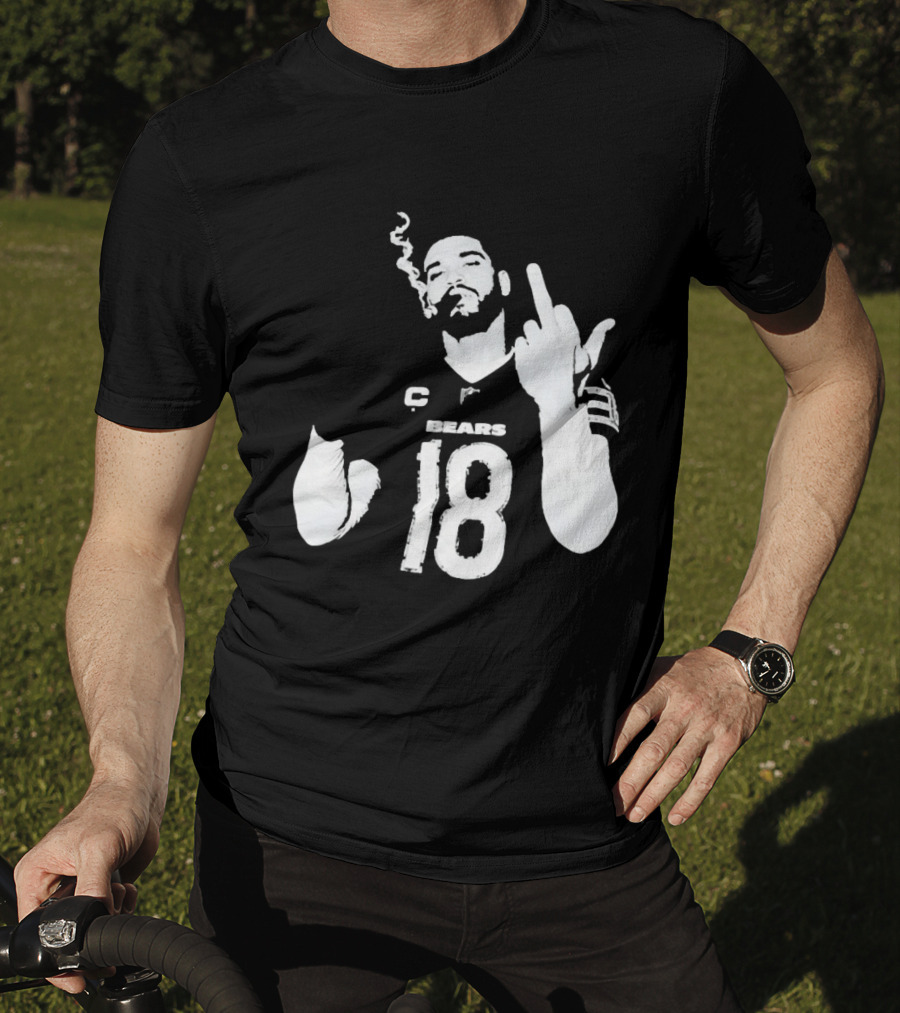 Chicago Bears 18 Player Cigar Beer Gesture Sports Fan T-Shirt