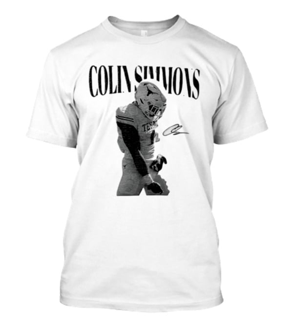 Colin Simmons Texas Longhorns Football Grotesque Sack Celly T-Shirt