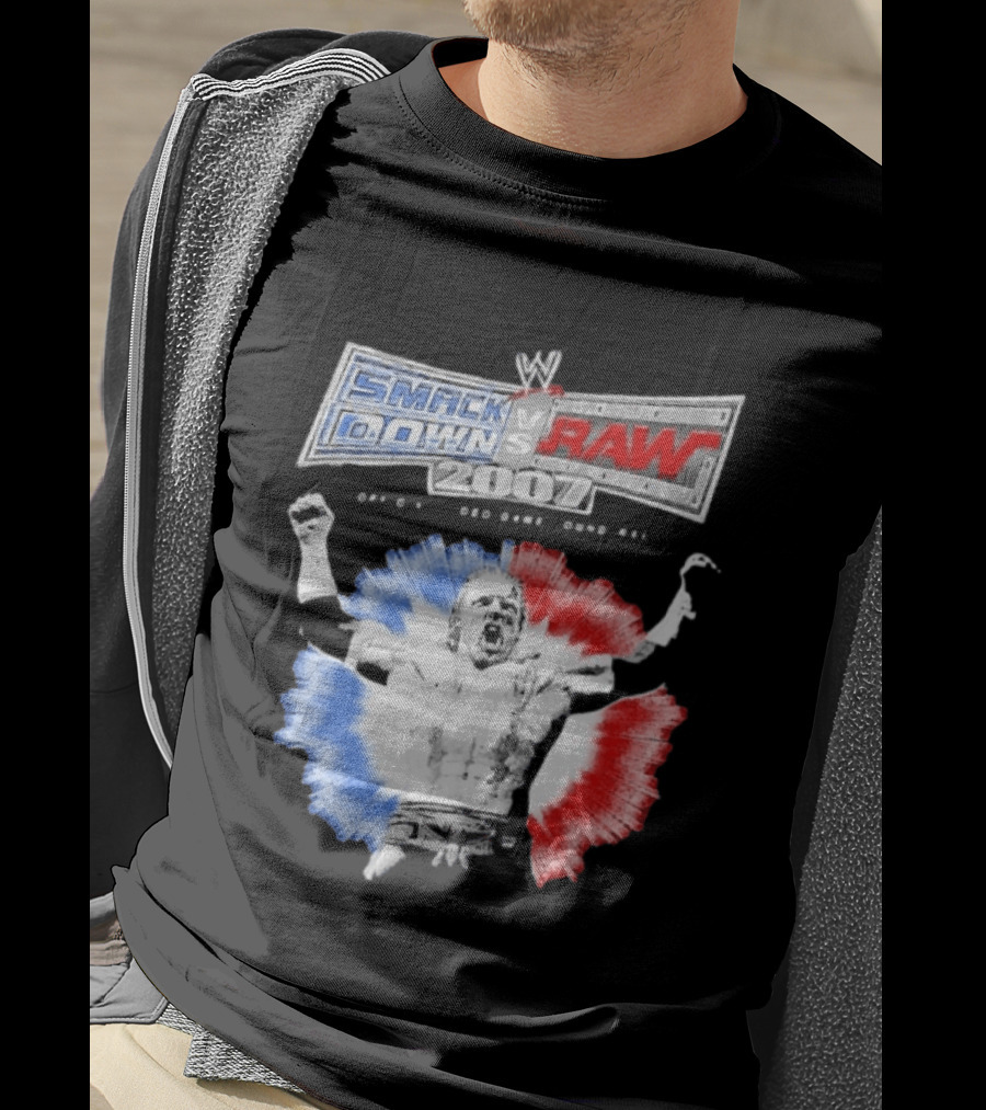 WWE SmackDown Vs Raw 2007 Video Game Soundtrack Fighter Triumph In Blue And Red T-Shirt