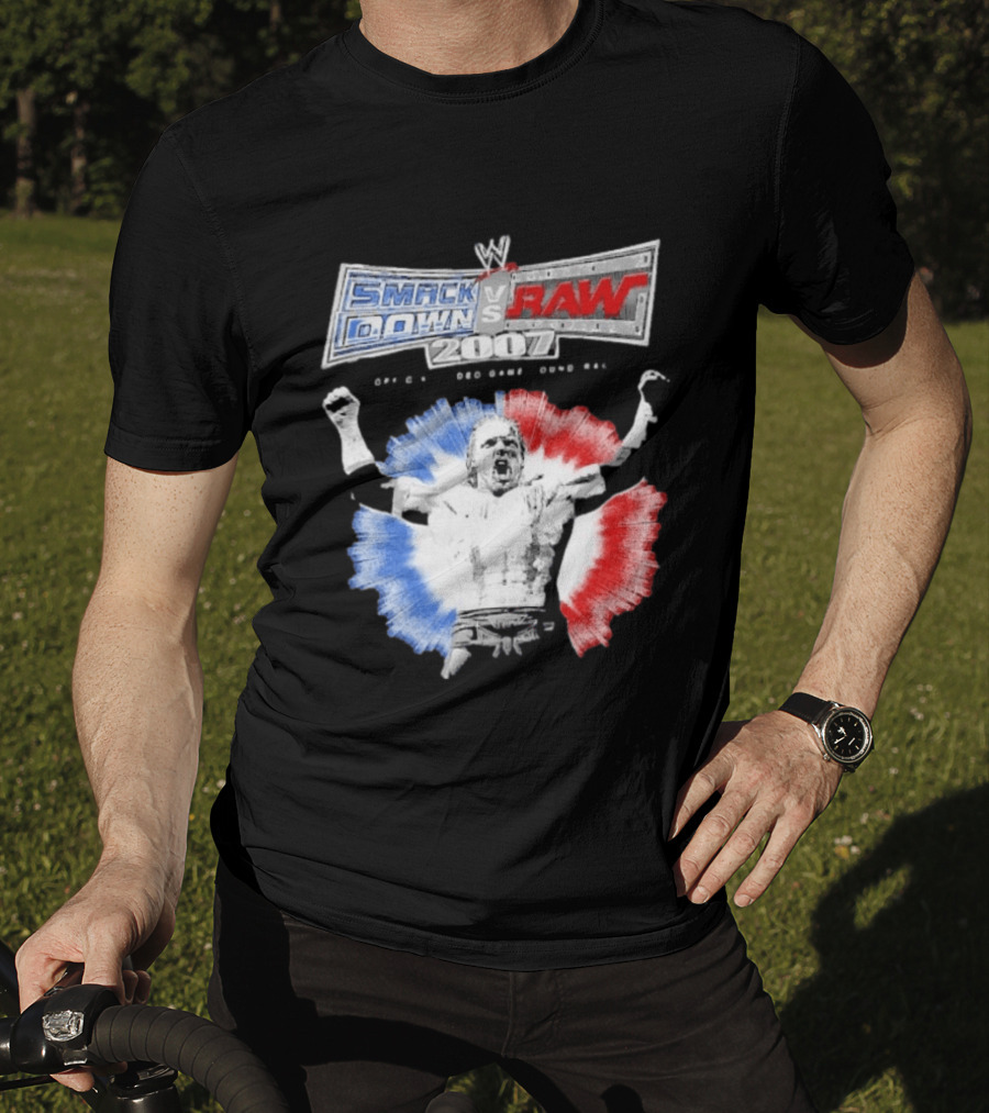 WWE SmackDown Vs Raw 2007 Video Game Soundtrack Fighter Triumph In Blue And Red T-Shirt