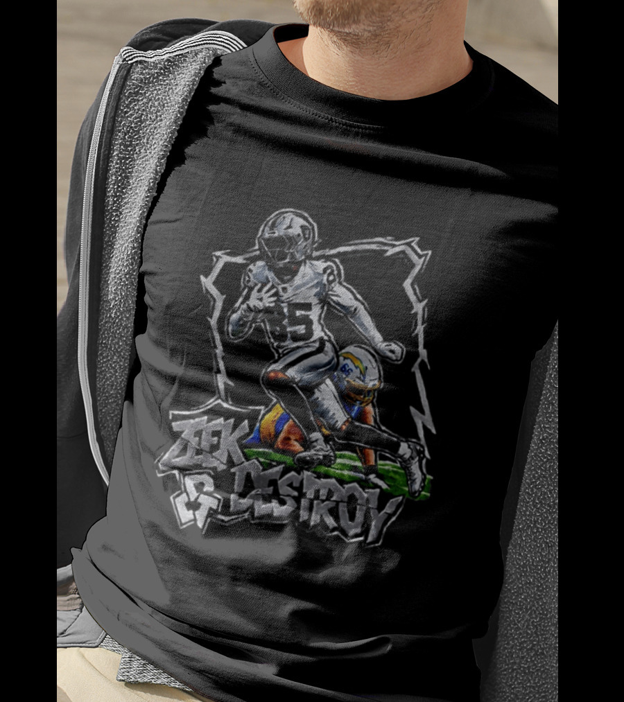 Zeek & Destroy Las Vegas Raiders Vs Los Angeles Rams Football Clash T-Shirt