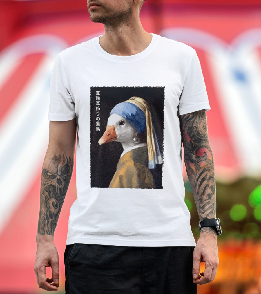 Goose With A Pearl Earring Meme Japanese T-Shirt