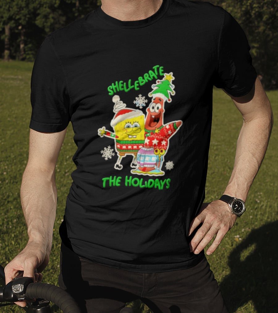 Shellebrate The Holidays With SpongeBob SquarePants And Patrick Star Festive Sweaters T-Shirt