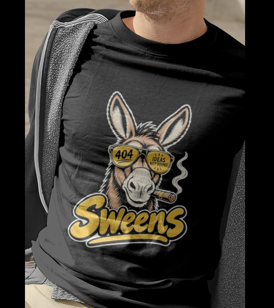 SweenS 404 Ideas Not Found Donkey Cigar Smoking Sunglasses T-Shirt