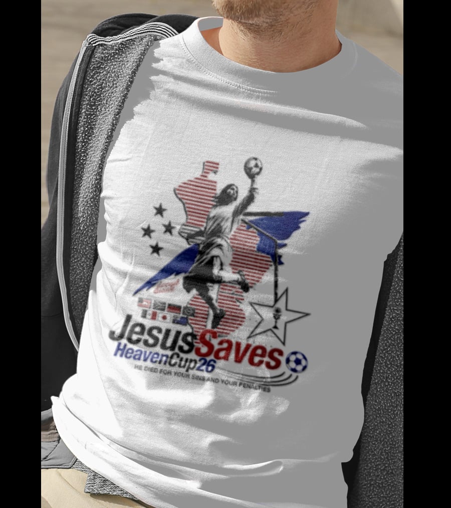 Jesus Saves Heaven Cup 26 Basketball Stars And Stripes T-Shirt