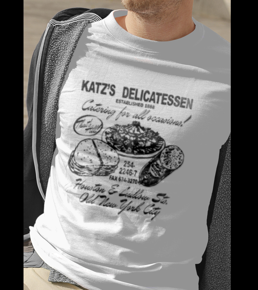 Katz's Delicatessen Catering Pastrami Houston Ludlow Old New York City T-Shirt