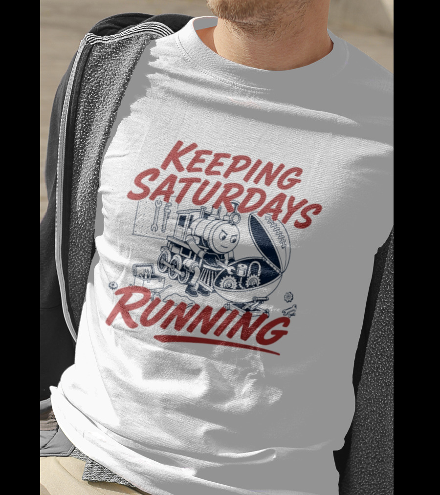 Keeping Saturdays Running Football Train Mechanic Football Train Mechanic Football Train Mechanic T-Shirt