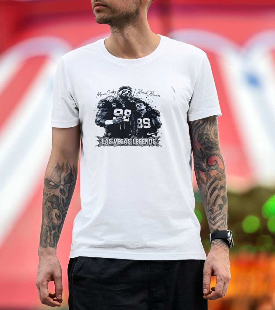Maxx Crosby Brock Bowers 89 Las Vegas Legends 98 T-Shirt