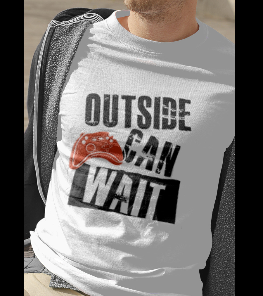 Outside Can Wait Video Game Controller T-Shirt