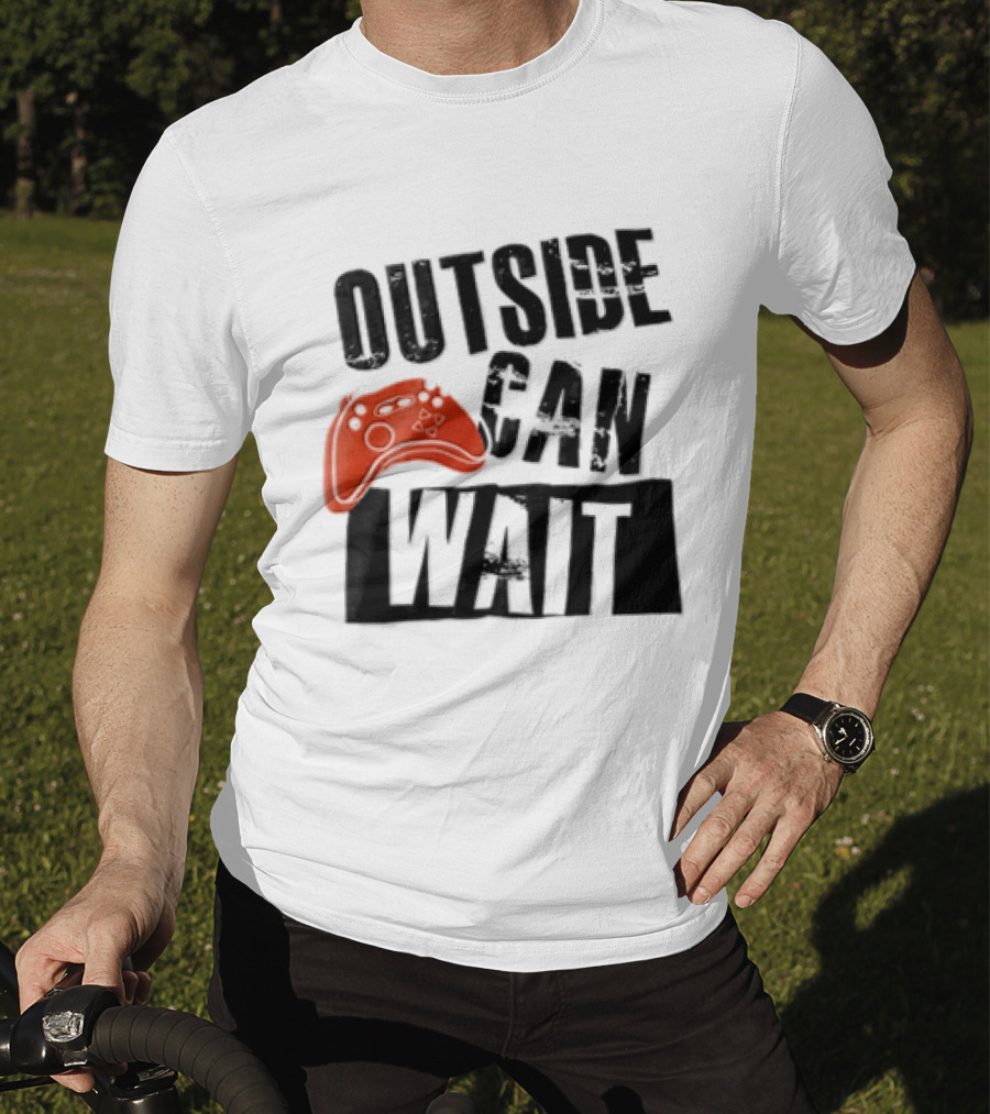 Outside Can Wait Video Game Controller T-Shirt