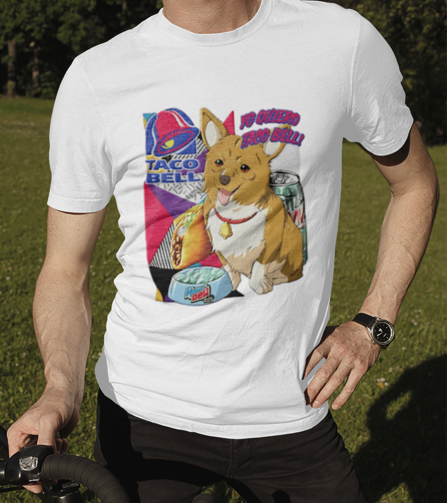 Taco Bell Yo Quiero Taco Bell Brown Corgi Dog Mountain Dew T-Shirt