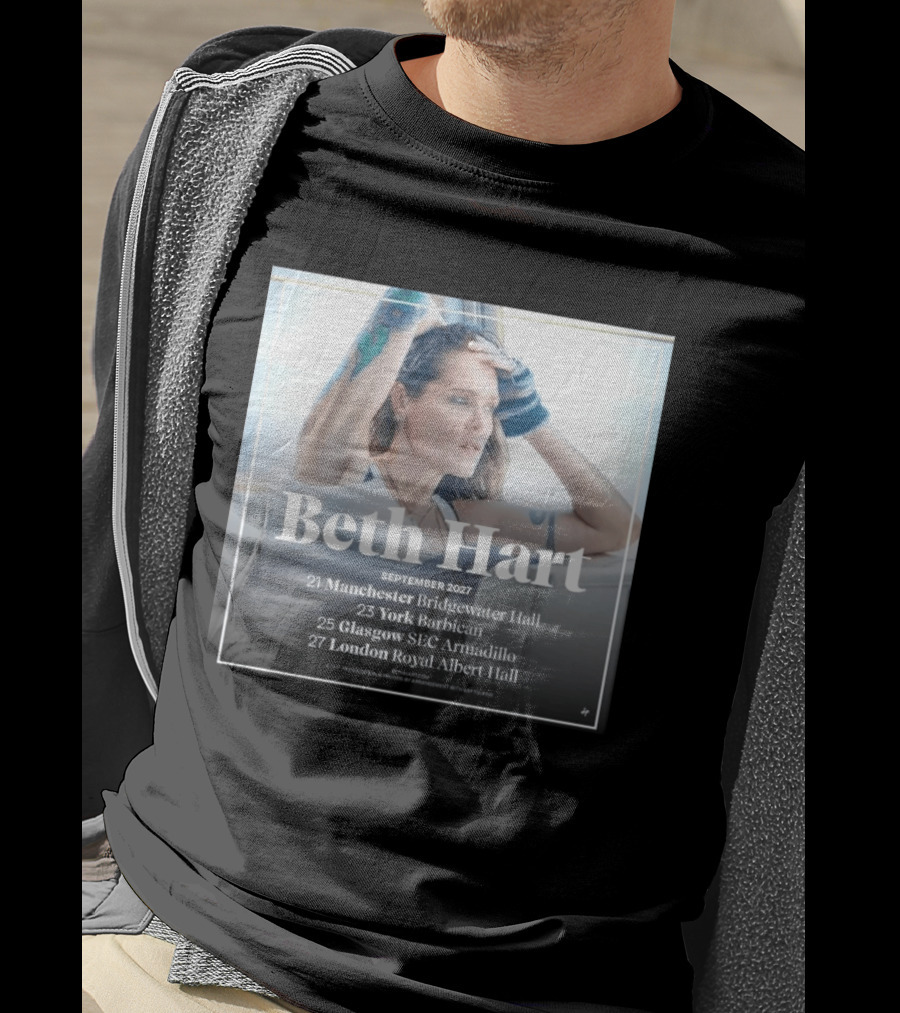 Beth Hart September 2027 UK Concerts Manchester York Glasgow London Tour Dates T-Shirt