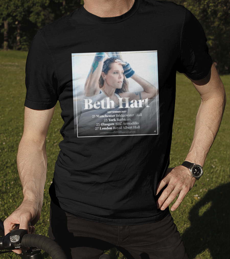 Beth Hart September 2027 UK Concerts Manchester York Glasgow London Tour Dates T-Shirt