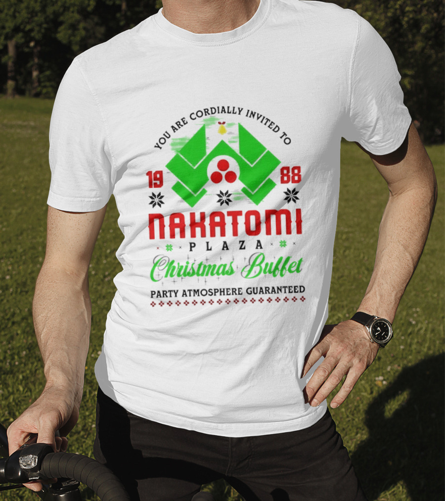 1988 Nakatomi Plaza Christmas Buffet Party Atmosphere Guaranteed Invitation T-Shirt