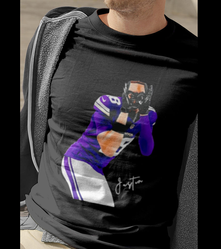 Justin Jefferson Signature Minnesota Vikings Football Player Pose T-Shirt