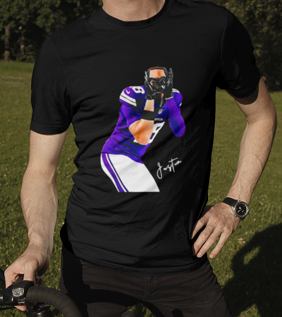 Justin Jefferson Signature Minnesota Vikings Football Player Pose T-Shirt