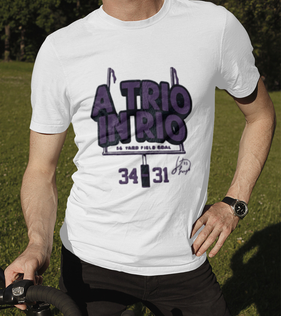 A Trio In Rio 34 31 Baltimore Ravens Victory Celebration T-Shirt
