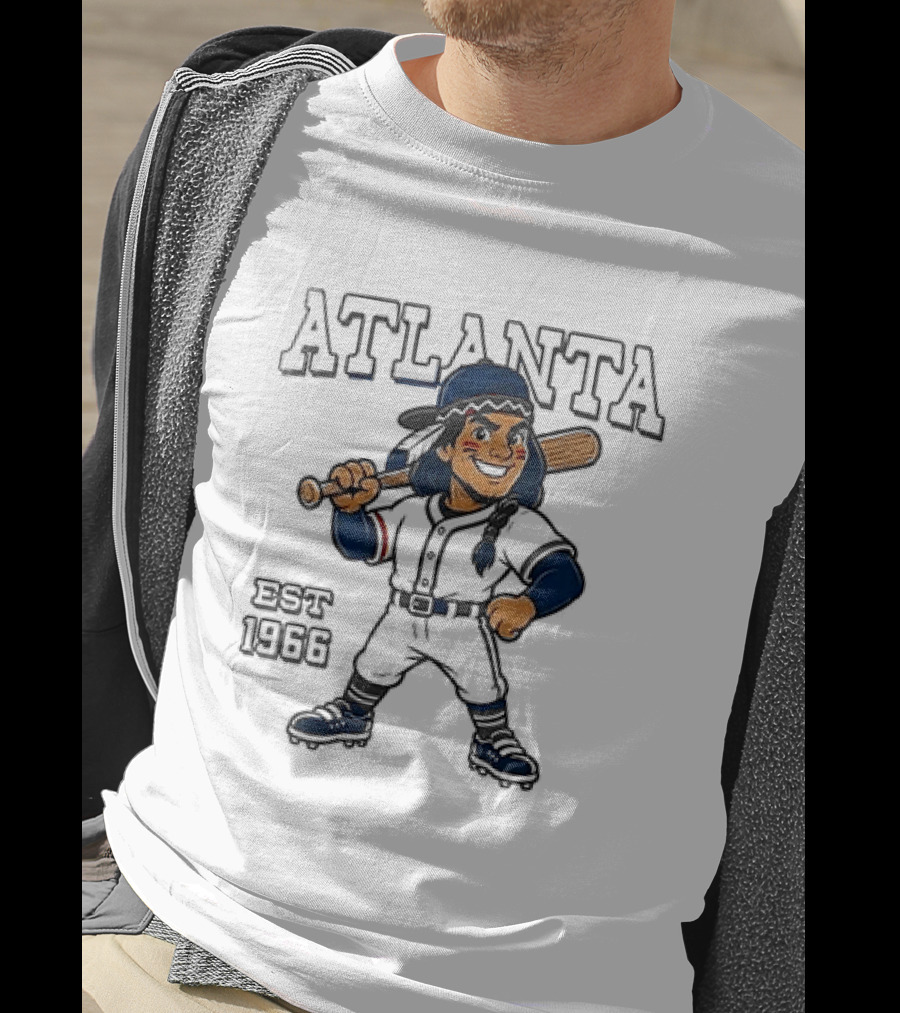 Atlanta Braves Baseball Vintage 1966 With Cartoon Batter T-Shirt