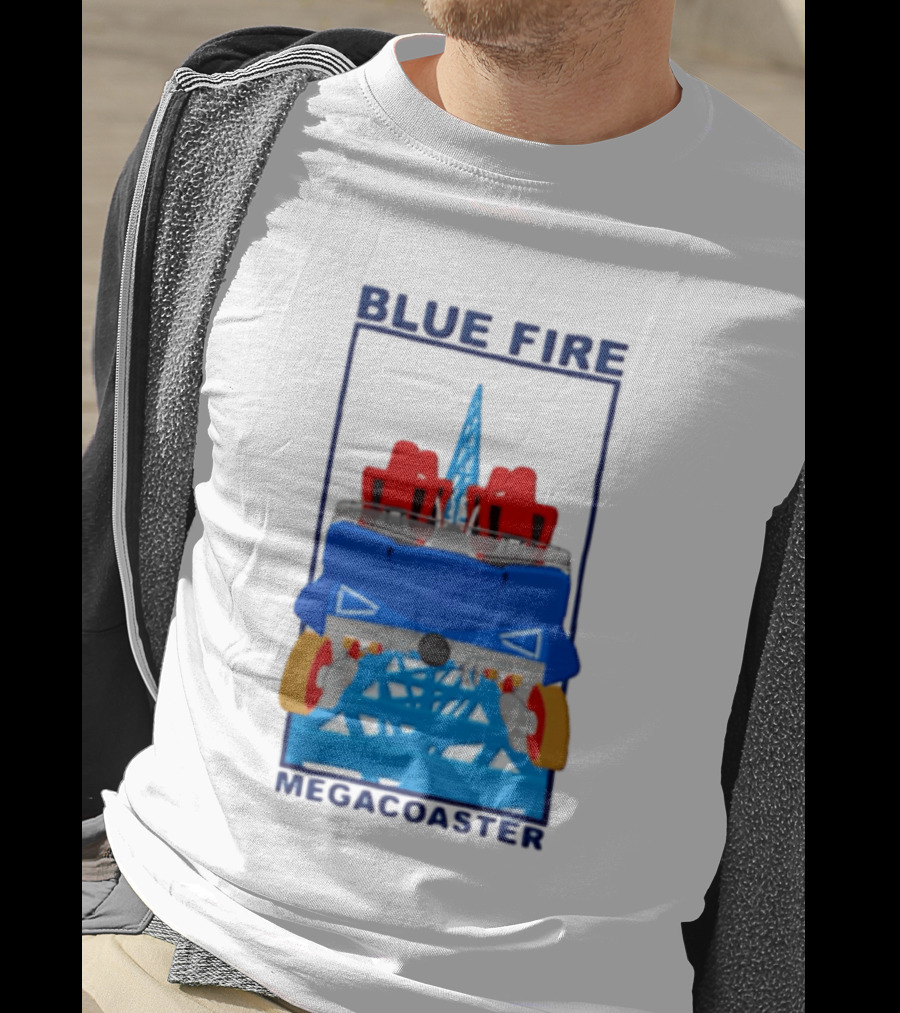 Blue Fire Megacoaster Roller Car T-Shirt