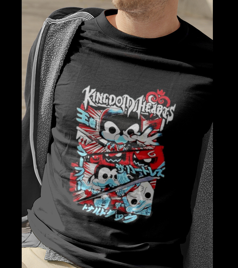 Kingdom Hearts Mickey Mouse Goofy Donald Duck Manga T-Shirt