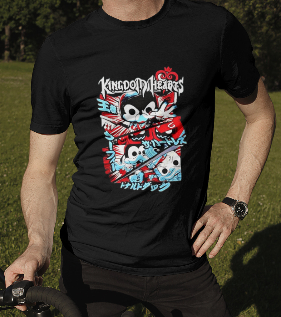 Kingdom Hearts Mickey Mouse Goofy Donald Duck Manga T-Shirt