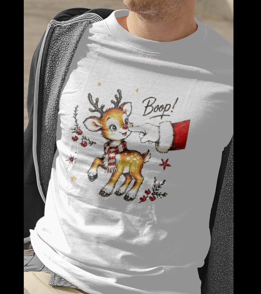 Boop Reindeer Santa Claus Hand Christmas Festive Holiday Magic T-Shirt