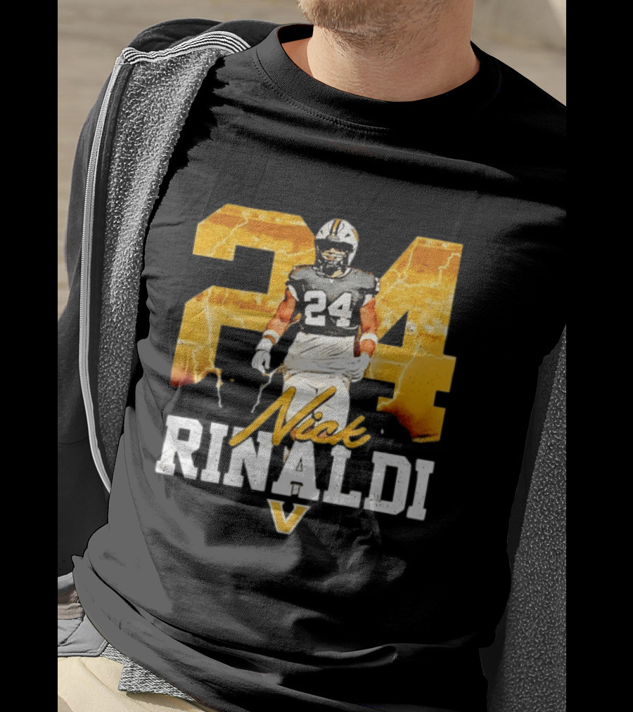 Nick Rinaldi 24 Vanderbilt Commodores NCAA Football Lightning T-Shirt