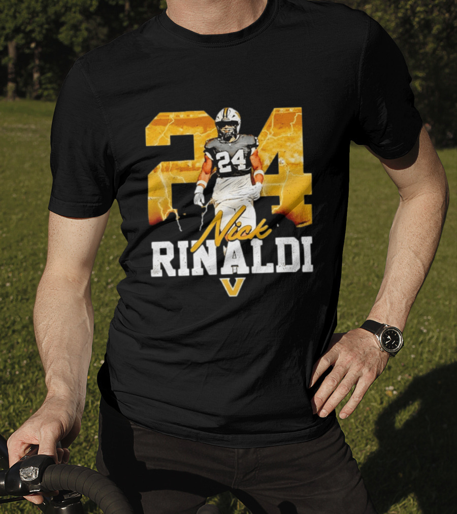 Nick Rinaldi 24 Vanderbilt Commodores NCAA Football Lightning T-Shirt