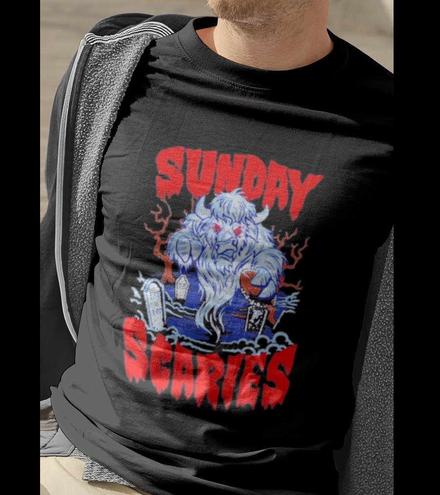 Sunday Scaries Buffalo Football Game Day Frights Lancaster Jeff Schmid T-Shirt