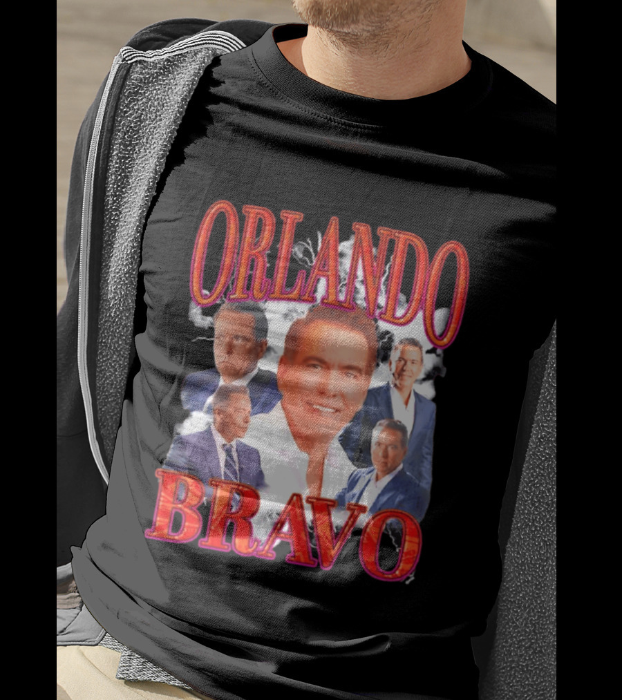 Orlando Bravo Red Text Multiple Portraits T-Shirt