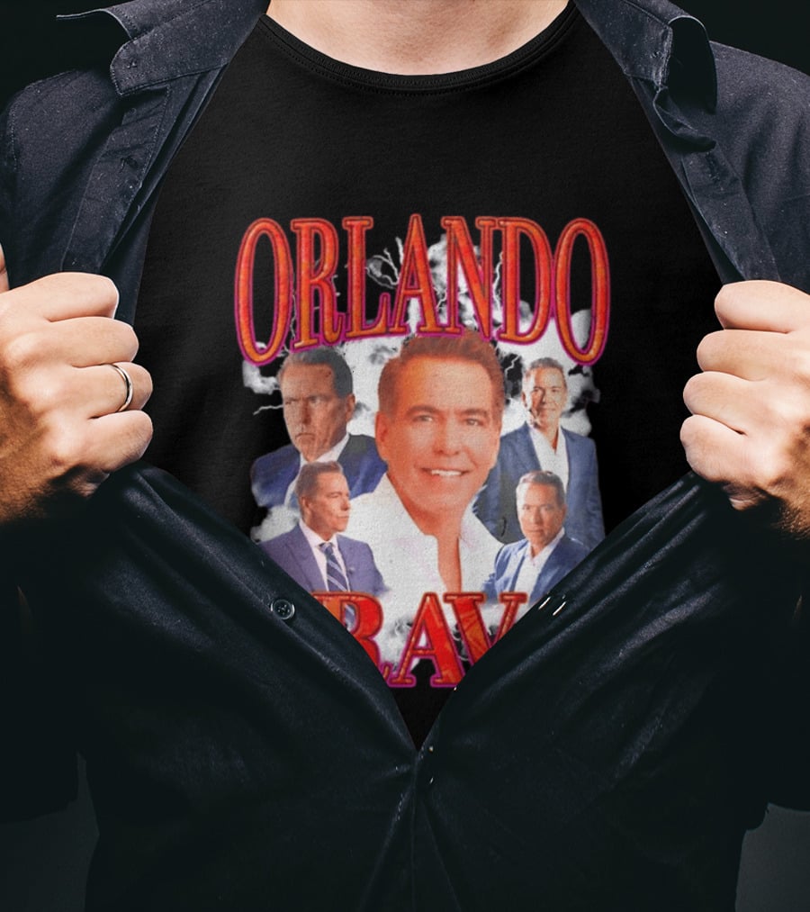 Orlando Bravo Red Text Multiple Portraits T-Shirt