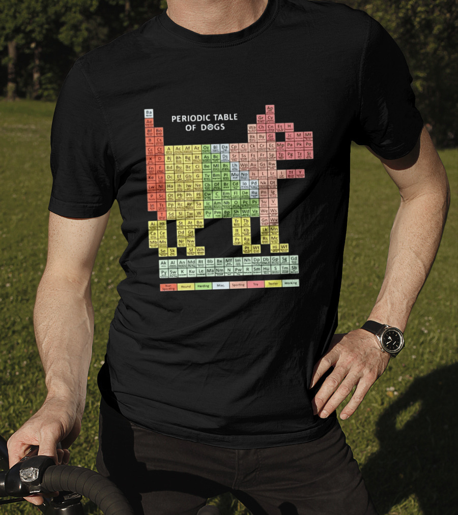 Periodic Table Of Dogs Breed Chart Non Sporting Hound Herding Misc Sporting Toy Terrier Working T-Shirt