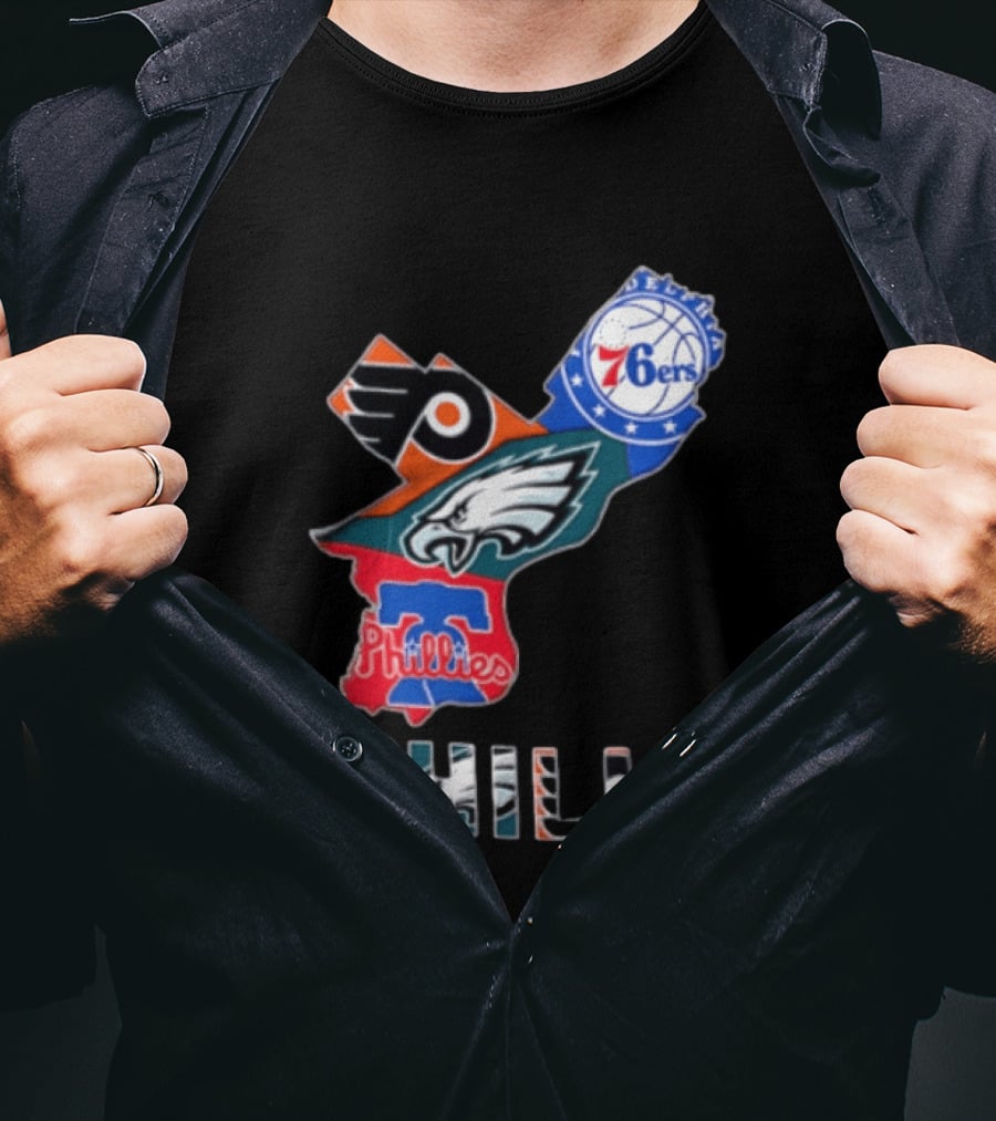 Philadelphia 76ers Flyers Eagles Phillies Philly Teams T-Shirt
