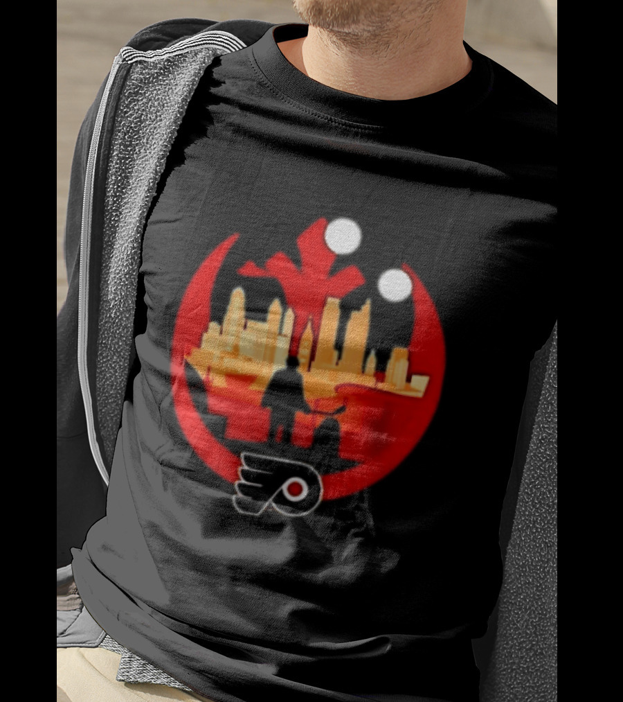 Philadelphia Flyers NHL Star Wars Rebel Alliance Skyline T-Shirt