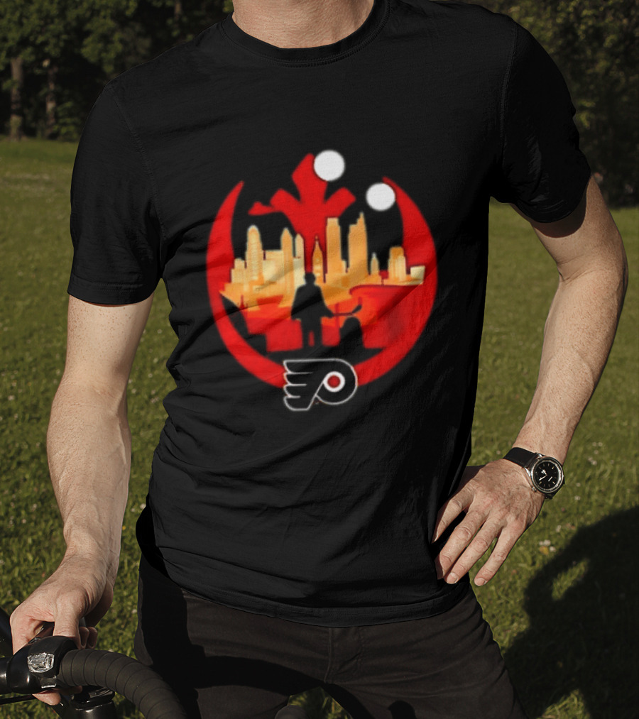 Philadelphia Flyers NHL Star Wars Rebel Alliance Skyline T-Shirt