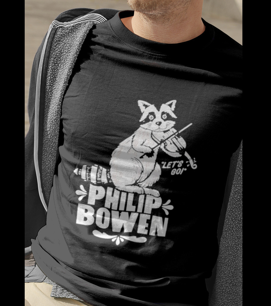 Philip Bowen Raccoon Playing Violin Let's Go T-Shirt