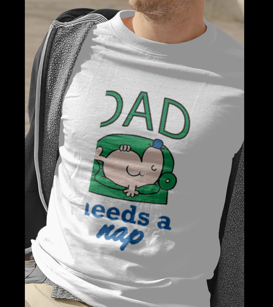 Dad Needs A Nap Cute Cartoon Sleeping Couch T-Shirt