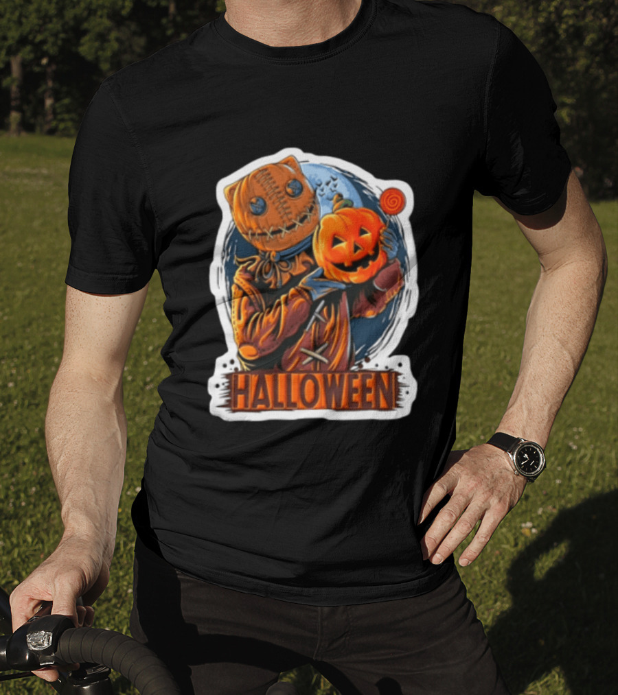 Halloween Sackman Pumpkin Lollipop Full Moon T-Shirt