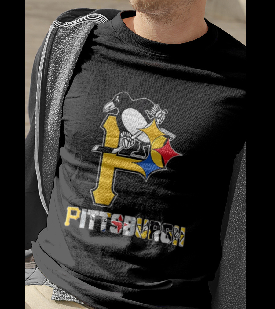 Pittsburgh Penguins Steelers P Logo Sport Map Iconic Team T-Shirt