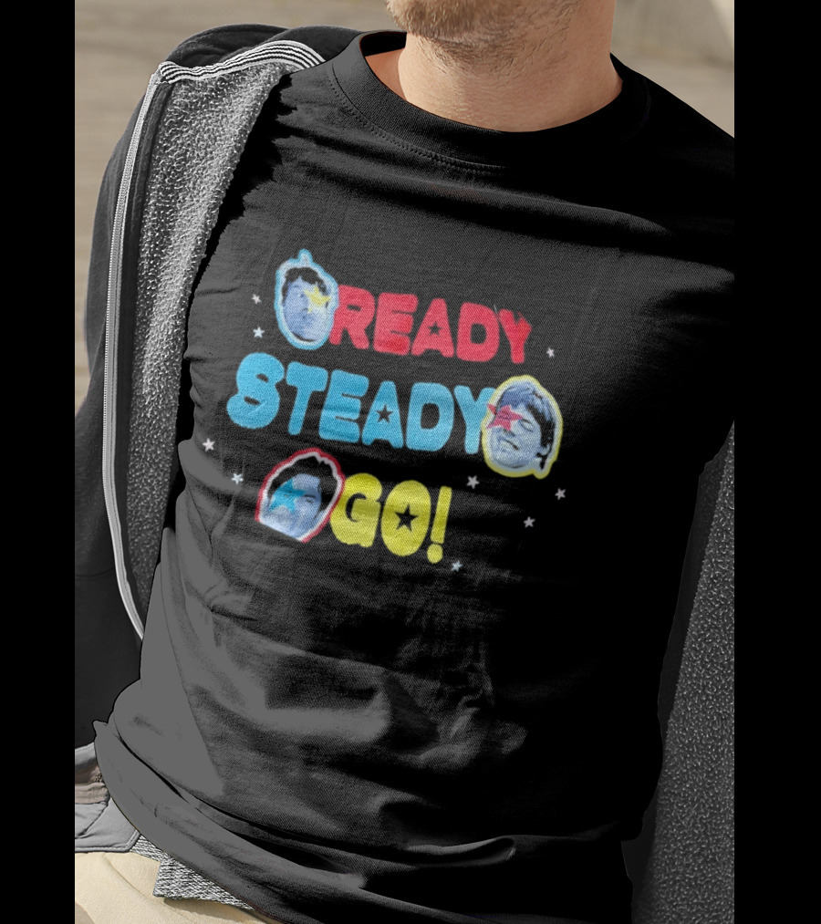 Ready Steady Go Friends Pop Music Colorful Star Portraits T-Shirt